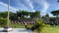 Anggota Polres Lombok Utara Lakukan Olahraga Pagi