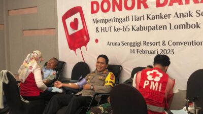 Peringati Hari Kanker Anak Sedunia dan HUT Lobar ke-65, Aruna Senggigi Gelar Aksi Donor Darah   