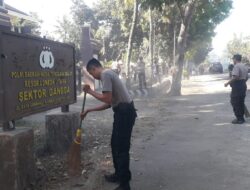 Giat Kapolsek Gangga Bersama Anggota Laksanakan Gotong Royong Bersihkan Lingkungan Polsek